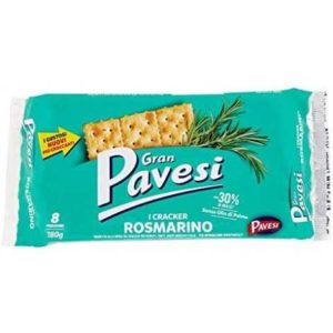 gran pavesi cracker salati al rosmarino 30 di grassi in meno e senza olio di palma 8 pacchetti 280 gr