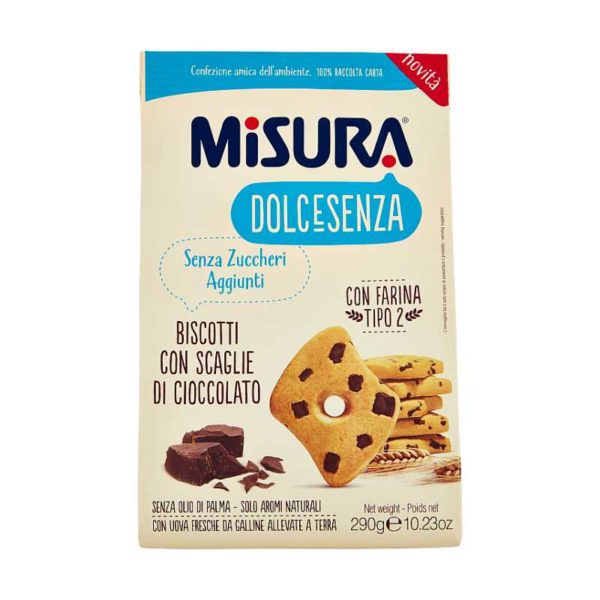 misura dolcesenza biscotti con scaglie di cioccolato 290 g